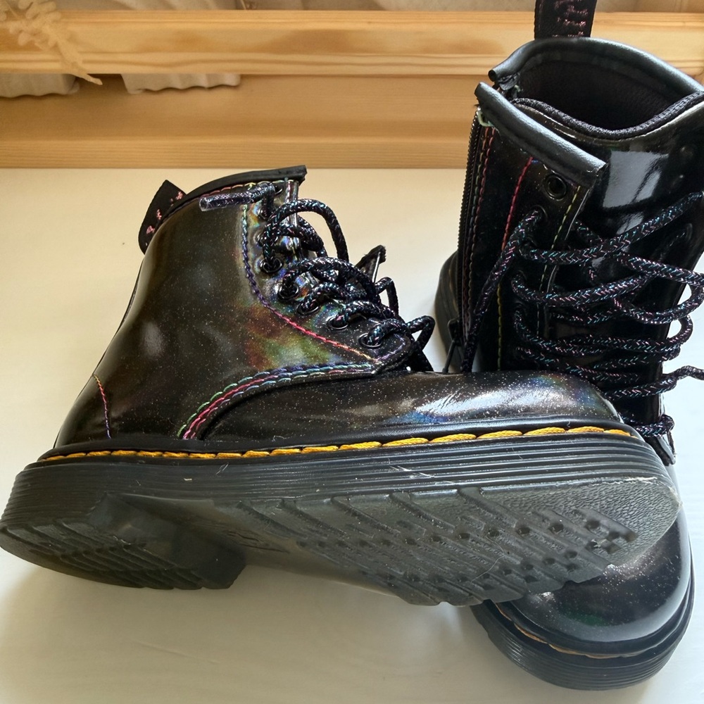 Dr Martens Glitter Patent Boots - Picture 2 of 9